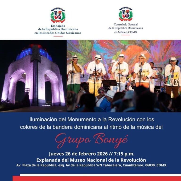 La Embajada de la República Dominicana en México y el Consulado General celebran la Independencia nacional exaltando la identidad cultural con el Grupo Bonyé