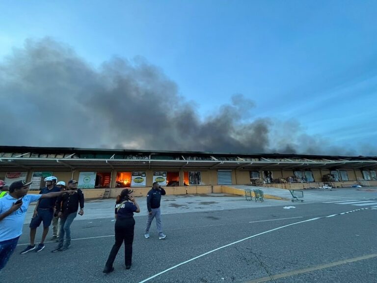 Incendio afecta instalaciones del Merca Santo Domingo