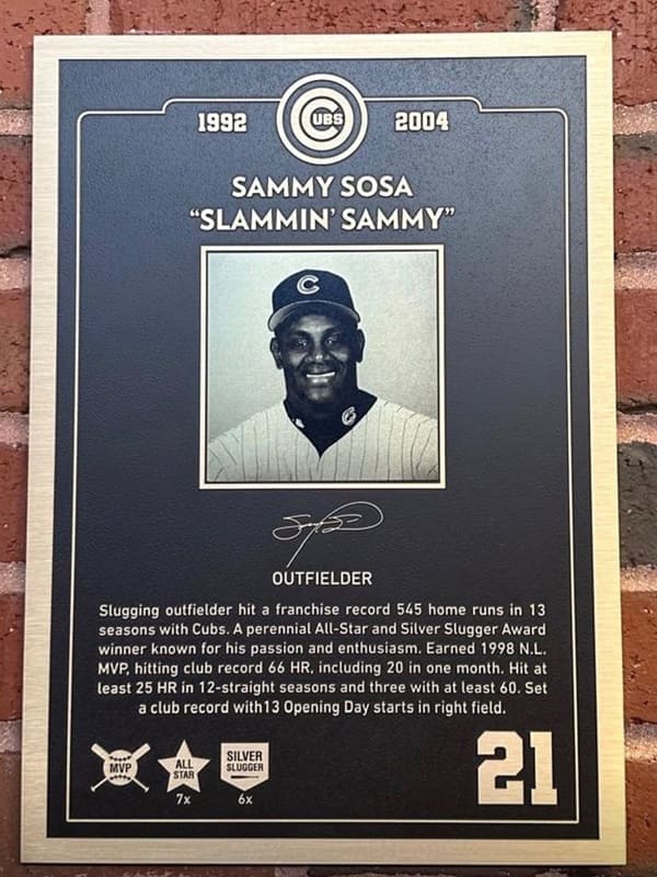 Sammy Sosa es entronizado en el Salón de la Fama de los Cachorros de Chicago