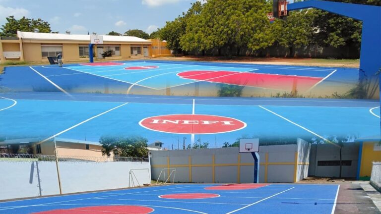 INEFI anuncia remozamiento de canchas en el municipio más grande del país: Santo Domingo Este; avanza construcción polideportivo en el CEAFAM