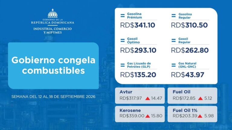 Gobierno congela combustibles